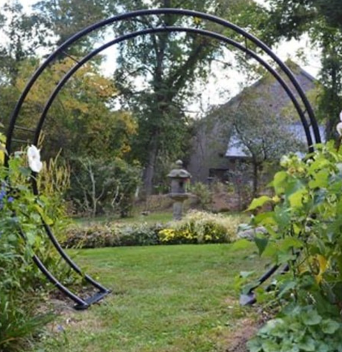 Trampoline into a garden arch