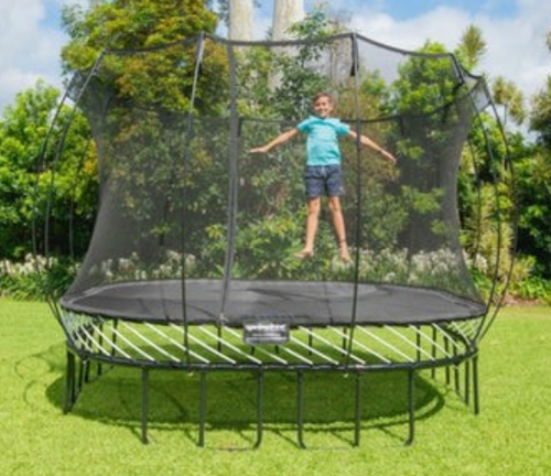 square springless trampoline