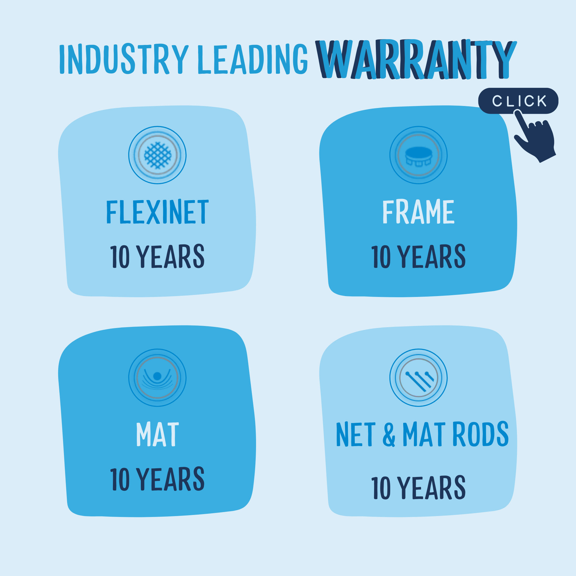 Industry leading trampoline warranty