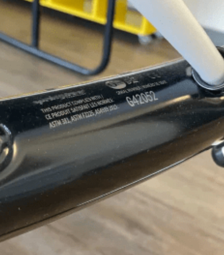 Serial number on the frame