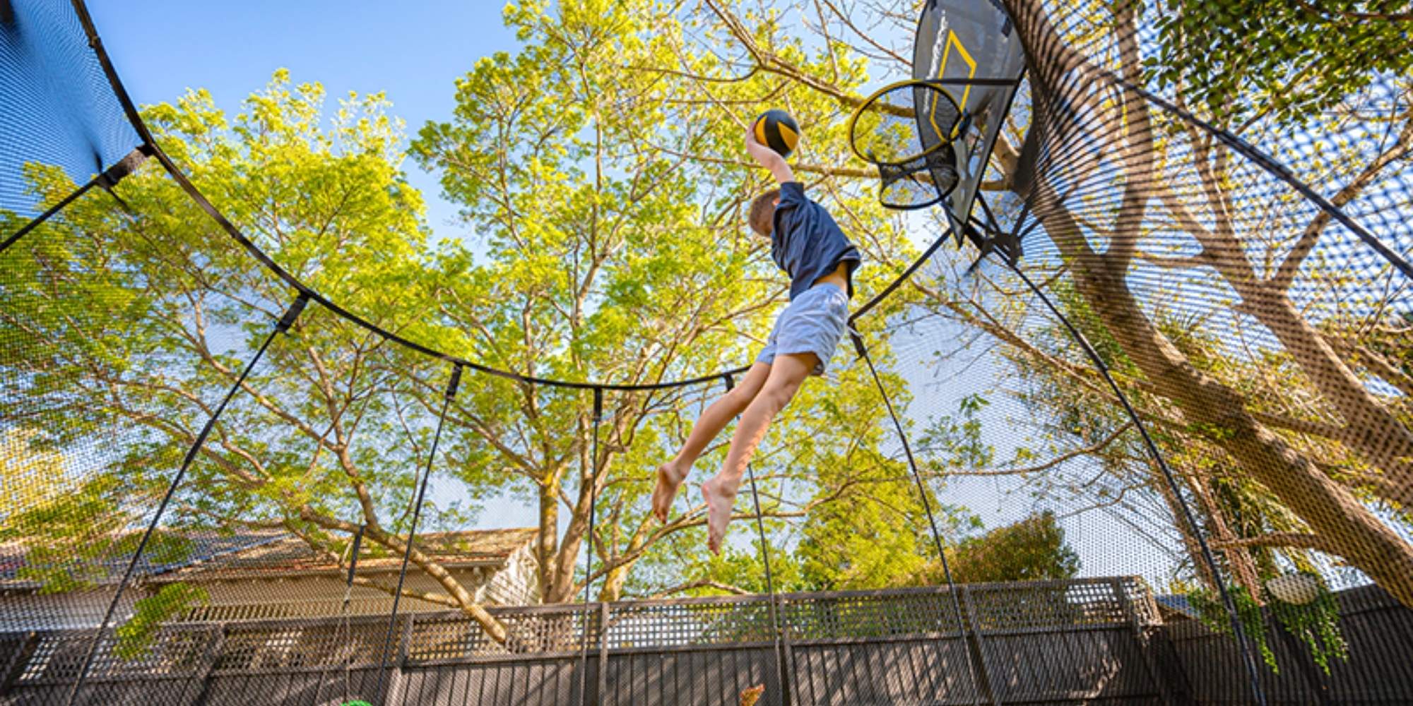 Kid with ADHD using a trampoline